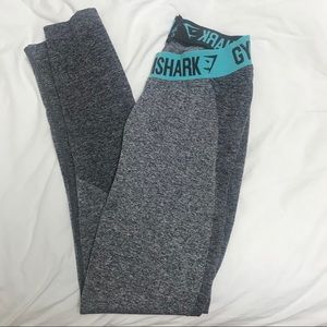 Gymshark Flex Leggings - CHARCOAL MARL/DUSKY TEAL